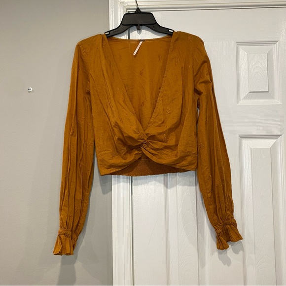 Free People Tops - Free People The One That I Love Womens Caraway Copper Twist Front Crop Top Small